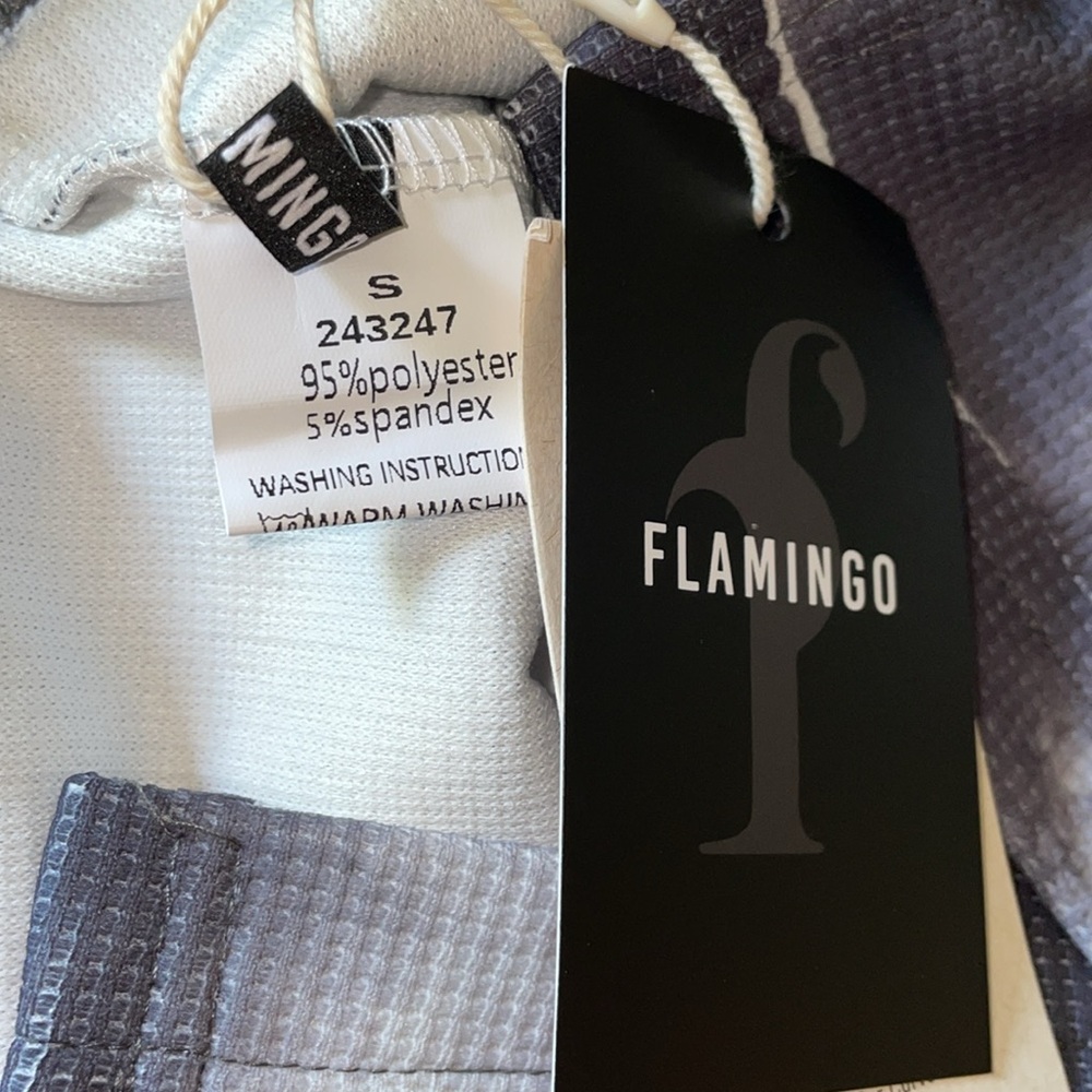 NWT FLAMINGO Blue & White Tie-Dye Cardigan with Button Front. Size Small. - Picture 4 of 4